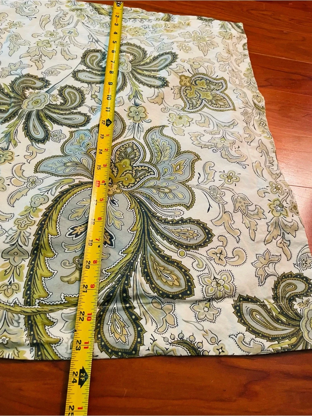 1 Pottery Barn Standard  Sham Charlie Paisley Floral Green Organic Cotton Single
